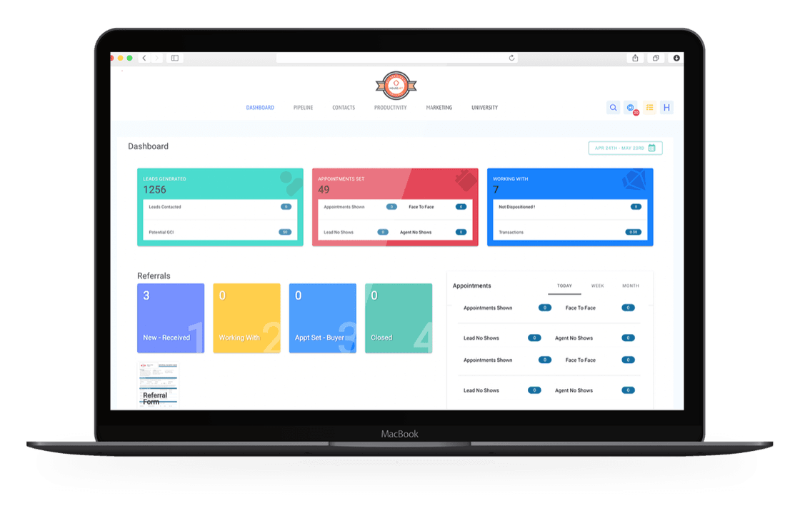 HouseJet CRM dashboard
