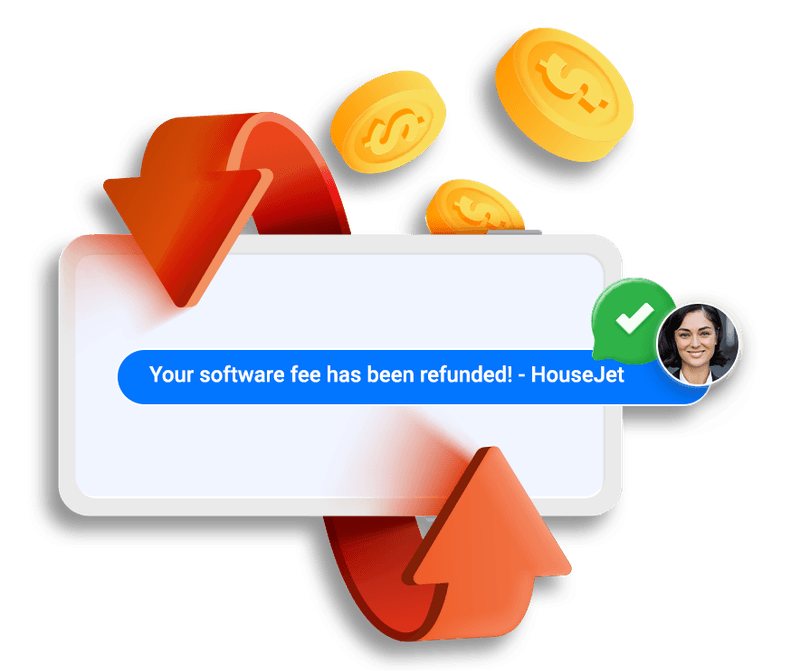 Message confirming the software fee was refunded
